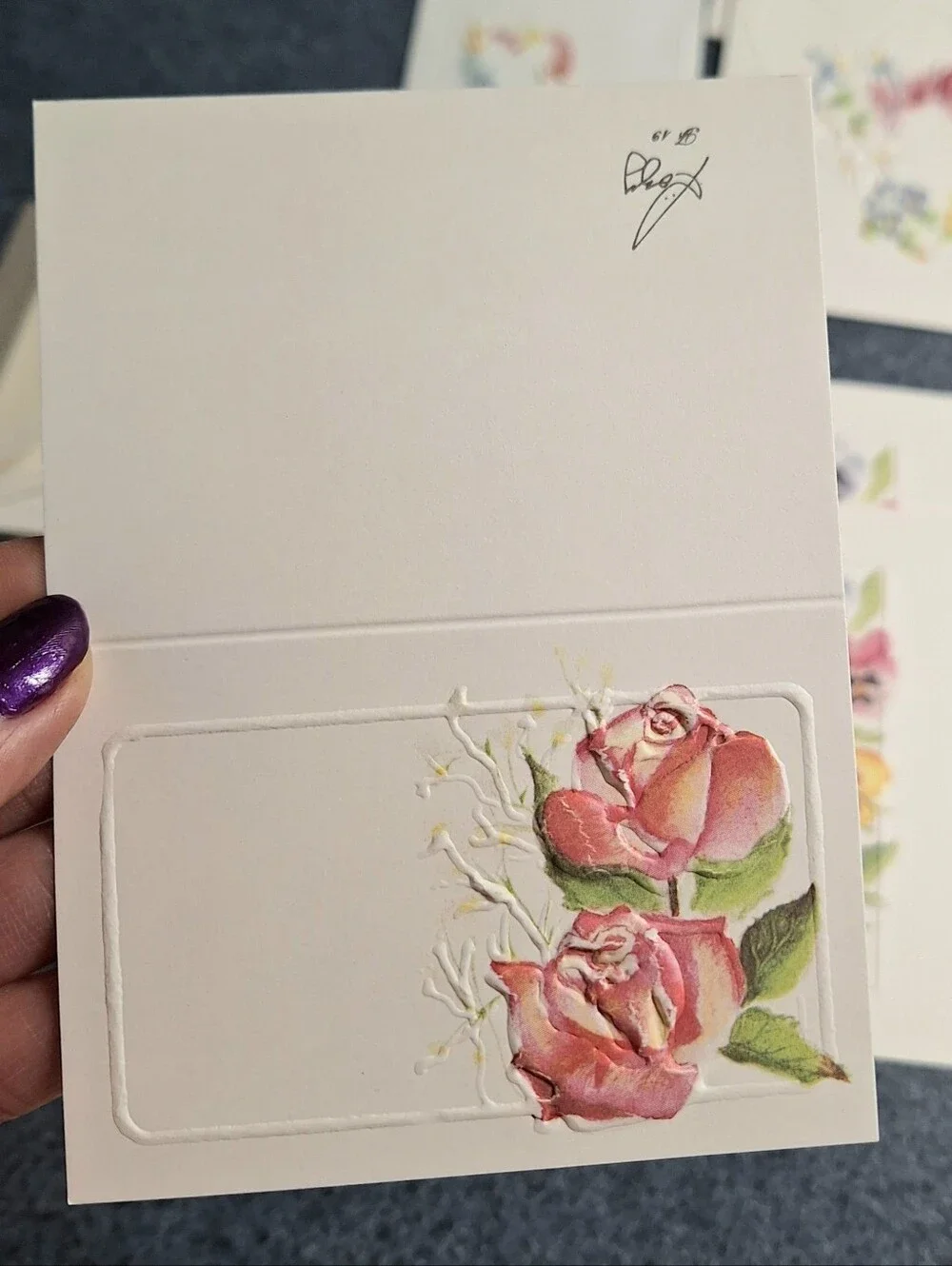 Rozy Brandwayn Springfield, Or Vintage Limited Edition Signed 3D Floral Card Set